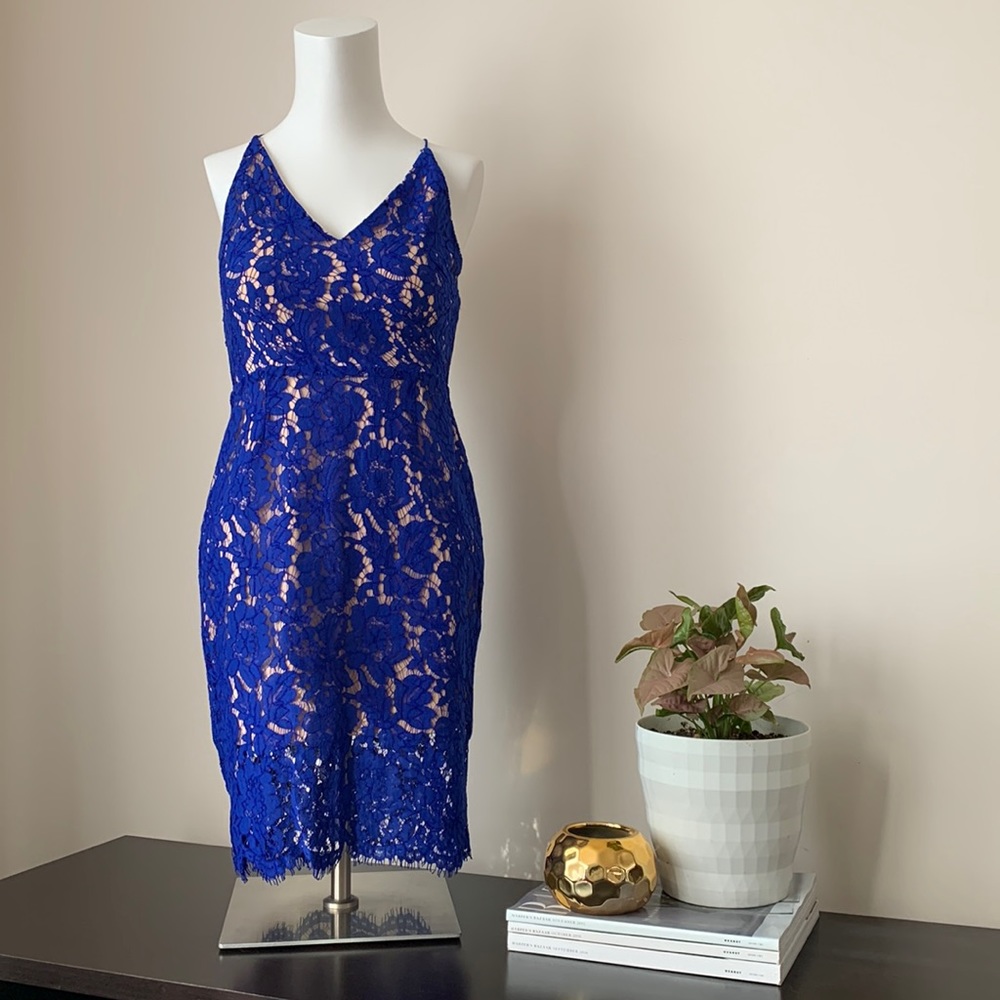Lush ⎮ Royal blue lace dress